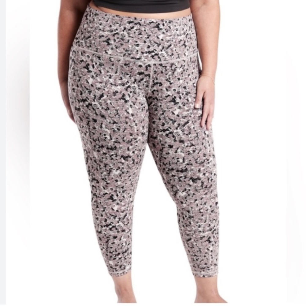 Athleta Textured 7/8 Tight Cropped Legging Meadow Decadent Chocolate Size 2X NWT